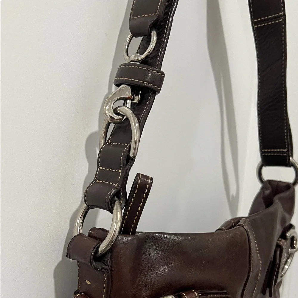 Vintage Coach Y2K Brown Leather Soho Duffle Shoulder/Crossbody Bag 1452‎